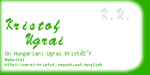 kristof ugrai business card